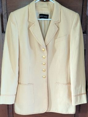 Rena Lange Camel Tailored Blazer with Gold Buttons 12